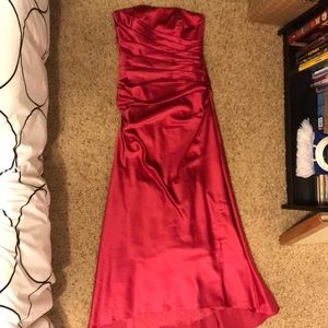 Watermelon Strapless Bridesmaid Dress